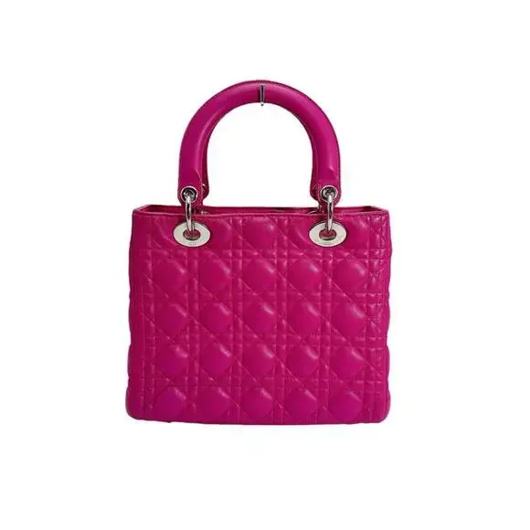 CHRISTIAN DIOR Pink Lambskin Leather Shoulder Bag - Picture 2 of 16